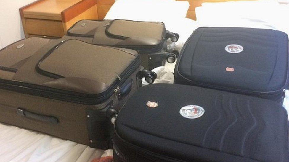 Suitcases in which cocaine was found