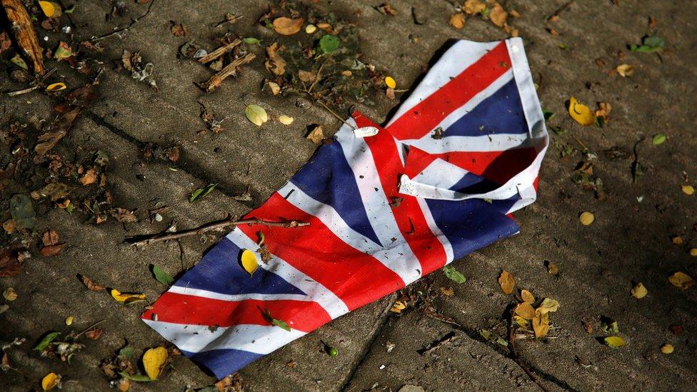 Union flag on the ground