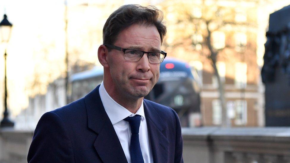 Conservative MP Tobias Ellwood arrives at the Cabinet Office on Whitehall