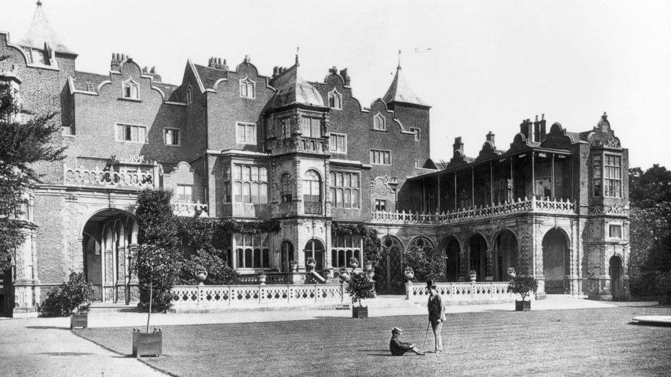 Archive black and white photo of Holland House estate in 1870