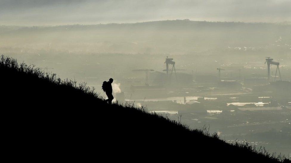 Walker on Cave Hill