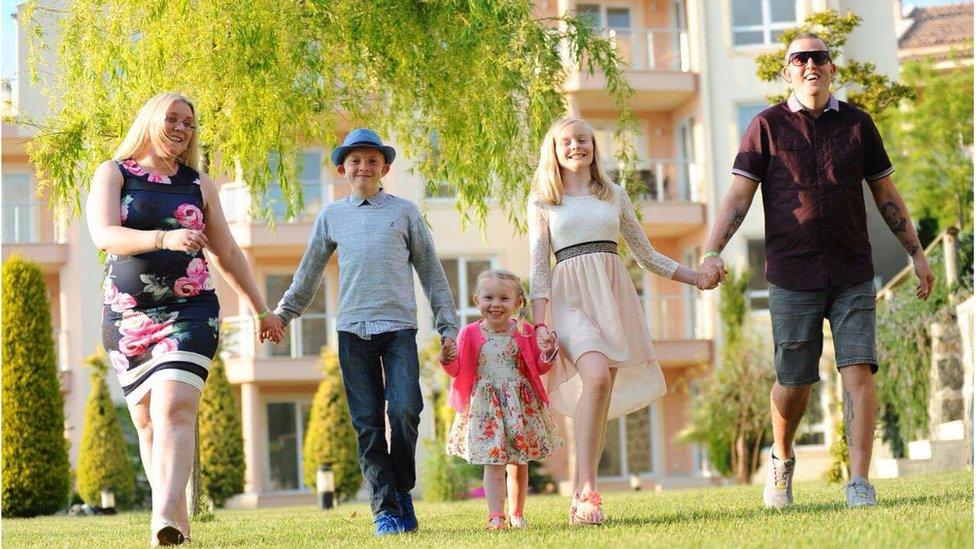 Jane Lynch and her family on holiday in Turkey