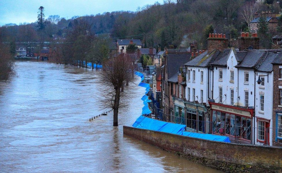 Flooding in Ironbridge, Shropshire