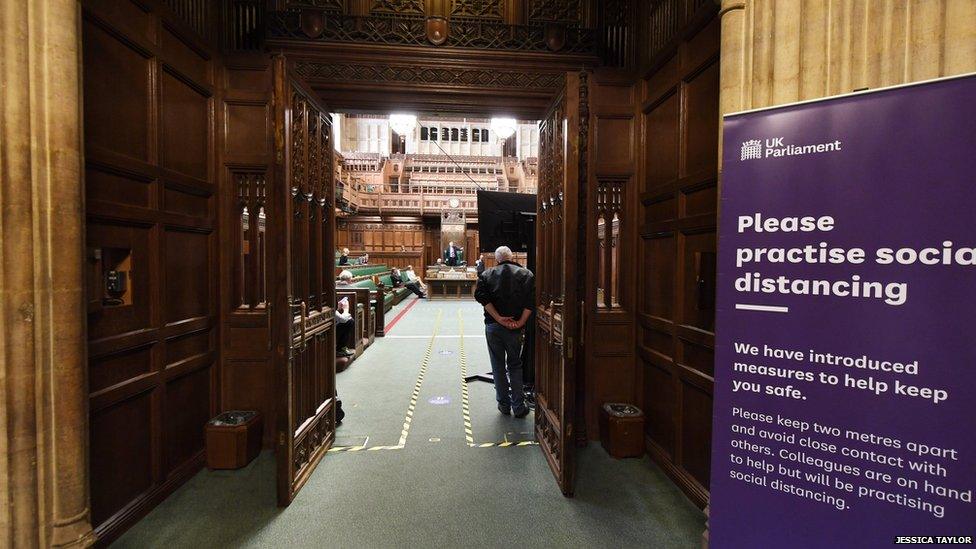 Sign outside the Commons chamber