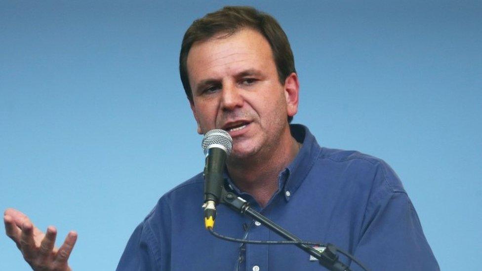 Rio de Janeiro Mayor Eduardo Paes speaks during an event inaugurating a new subway station (30 July 2016)