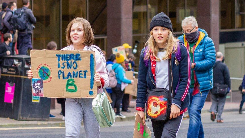 young people take part in Fridays for Future protest at Cop 26 in Glasgow