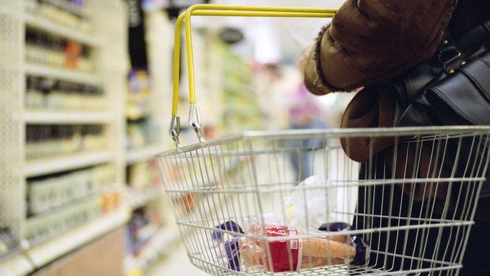 Woman shopping in supermarket