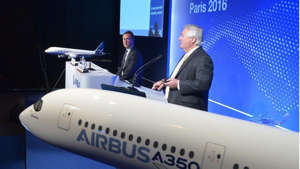 Airbus chief executive Fabrice Bregier (left) and chief operating officer John Leahy