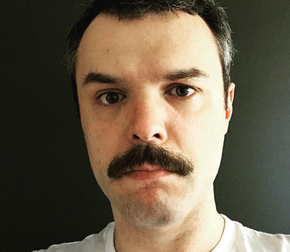 Alexander Kuzmin's photo of shaved his off beard, leaving a moustache.