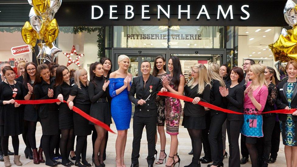 Julien Macdonald opening Debenhams