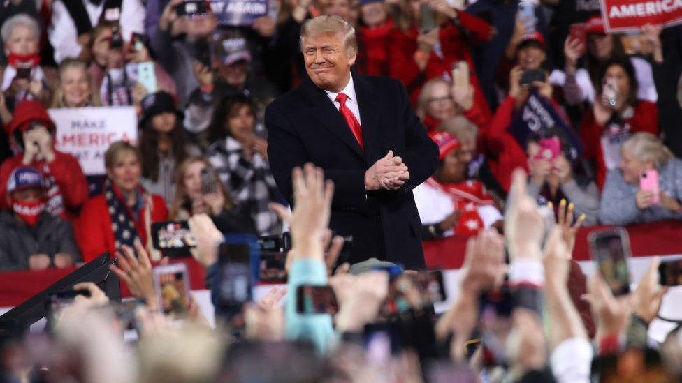 Donald Trump among supporters in Georgia