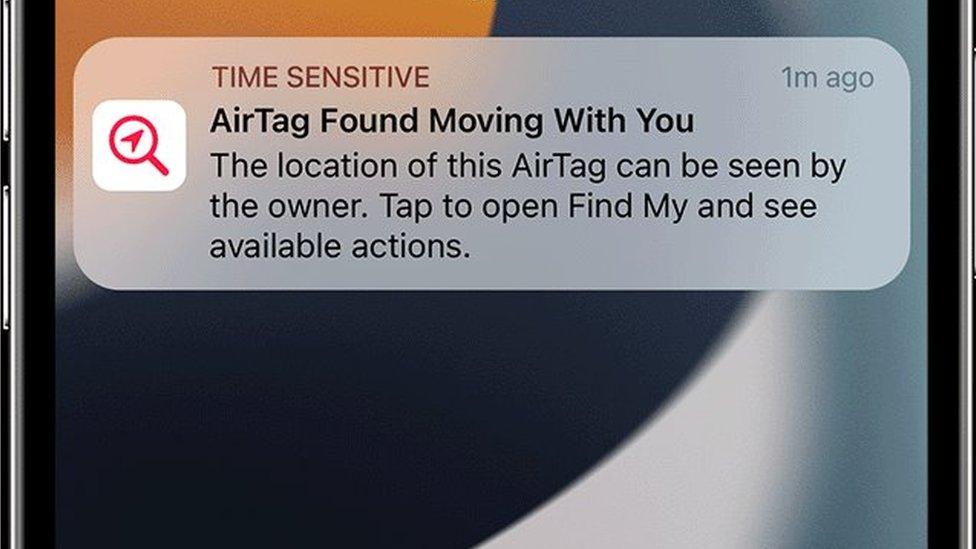 Airtag notification