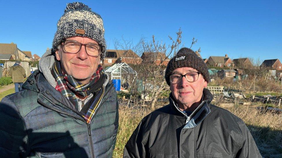 Phil Pinder and Ken Nikel at Brixworth Allotments