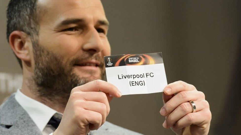 Alexander Frei draws Liverpool's name out