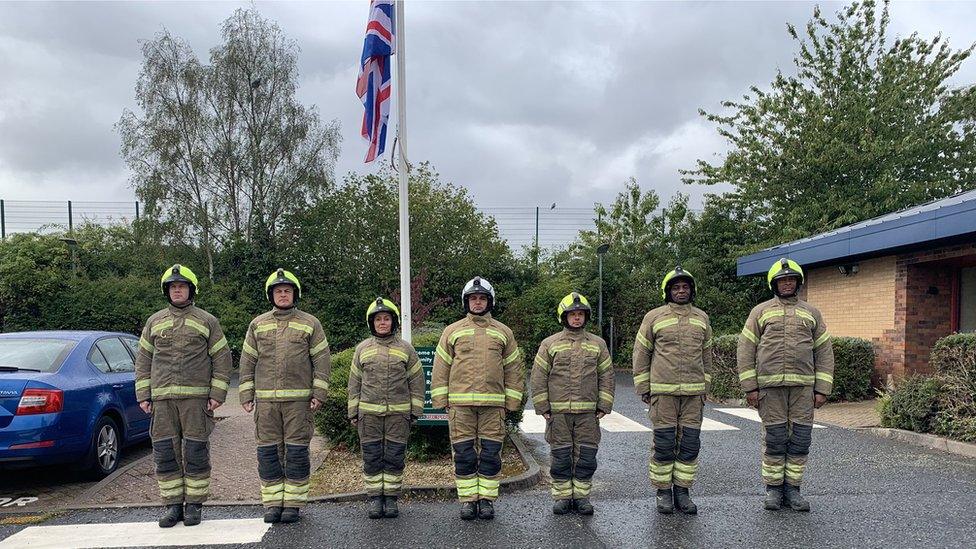 Firefighters in Dudley join the two minutes' silence