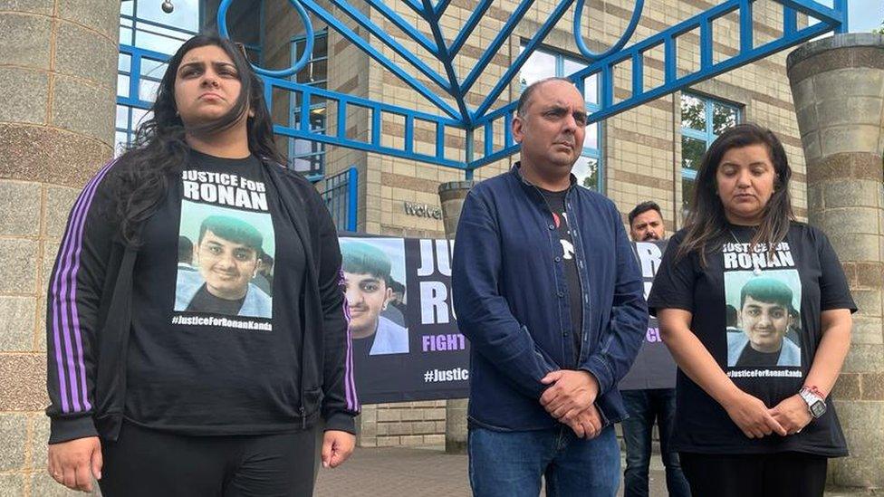 family outside court