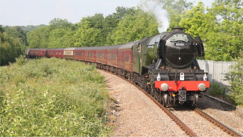 The Flying Scotsman passing through New Inn and Pontypool station, taken by John Adkins.