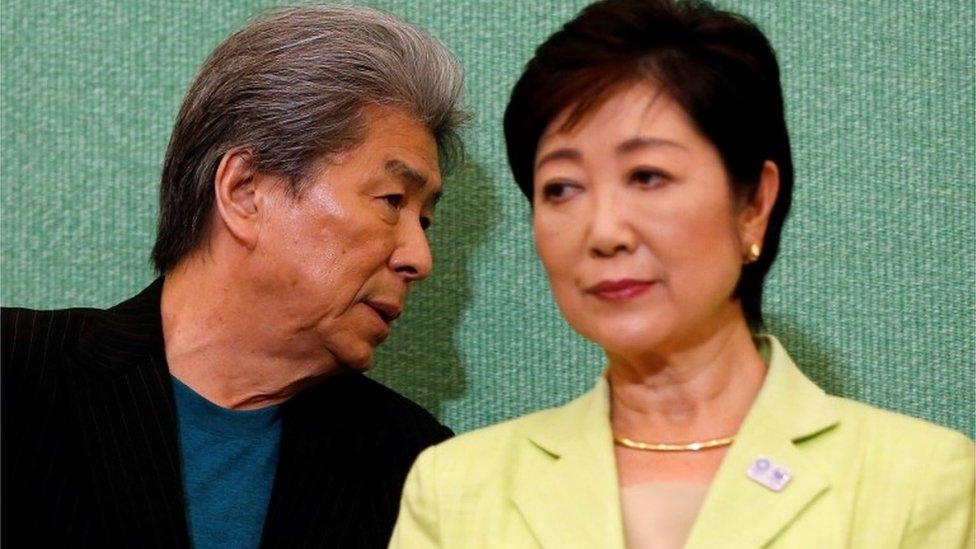 Shuntaro Torigoe (l) Yuriko Koike