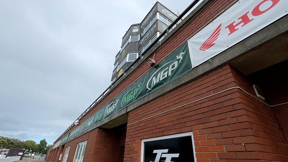 Manx Grand Prix sign at Grandstand