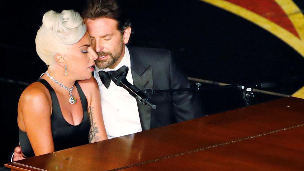 Lady Gaga and Bradley Cooper at the Oscars