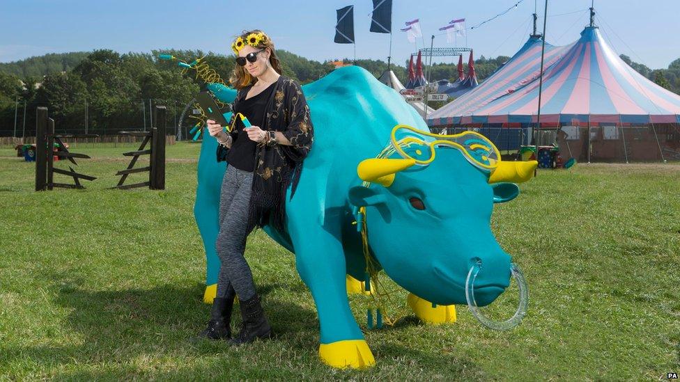 The 'charging bull' at Glastonbury