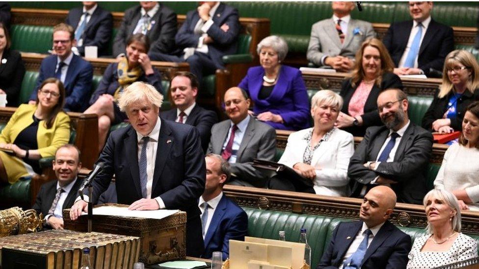 Boris Johnson addresses the House of Commons