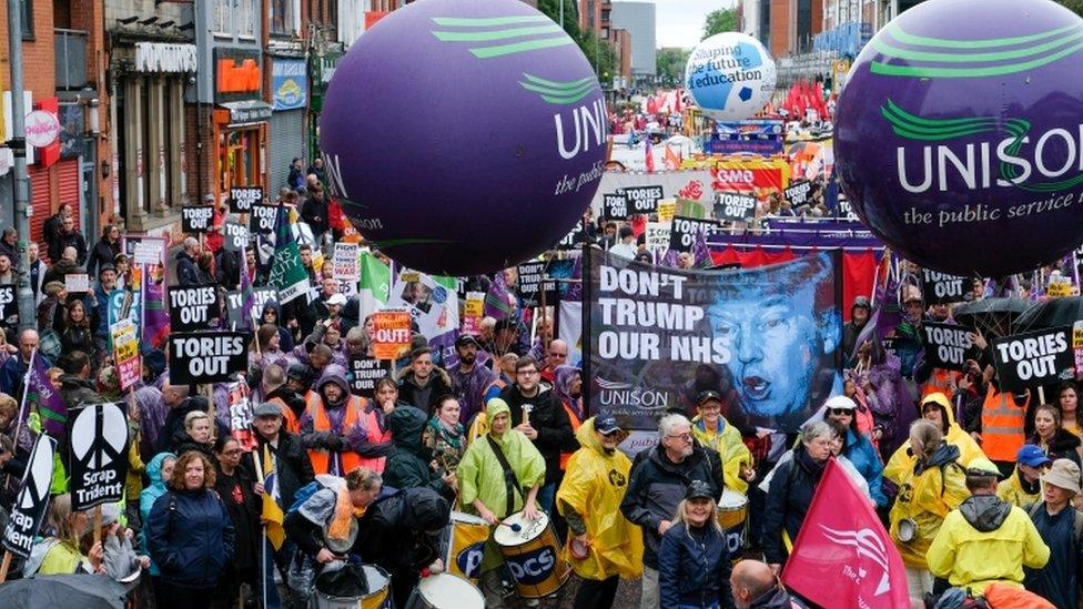 Protesters in Manchester