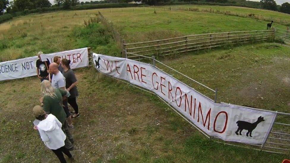 Protesters at Geronimo's field