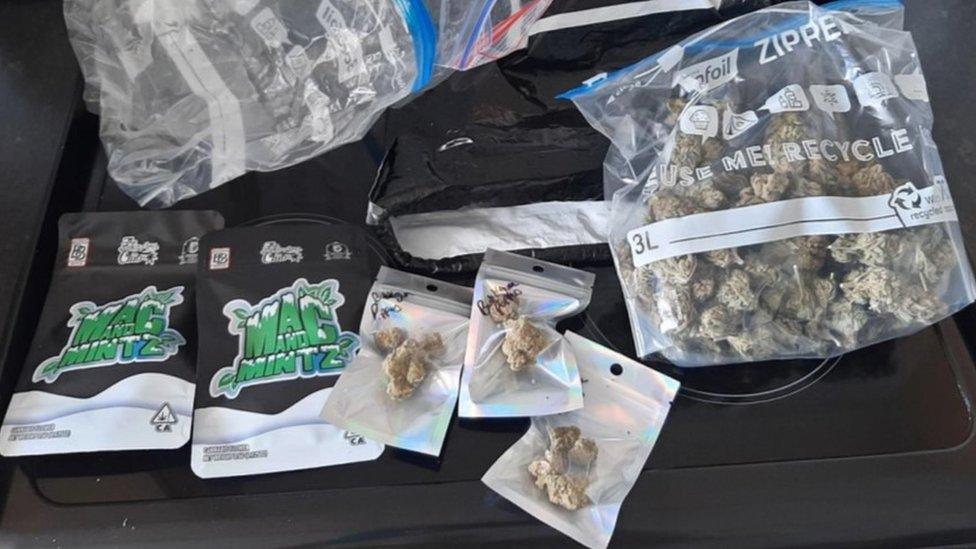 Six zip lock bags of cannabis found in a property in Swindon