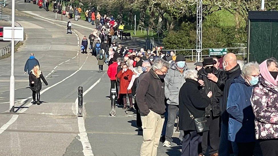 Queue at Home Park