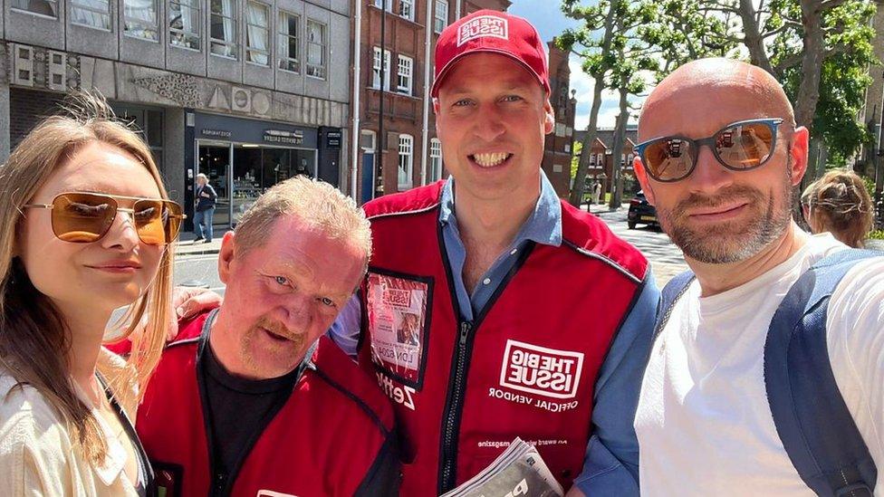 The Duke of Cambridge selling The Big Issue