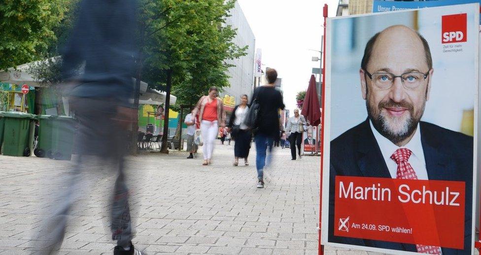 Picture showing election poster in Oberhausen