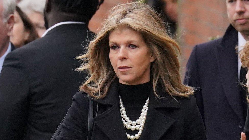 Kate Garraway outside the funeral service of her husband Derek Draper