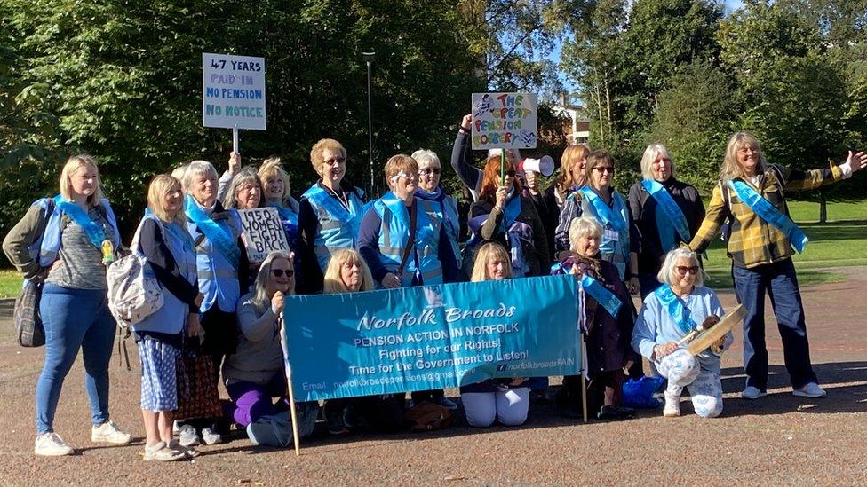 Norfolk Broads Pension Action in Norfolk protest in Norwich