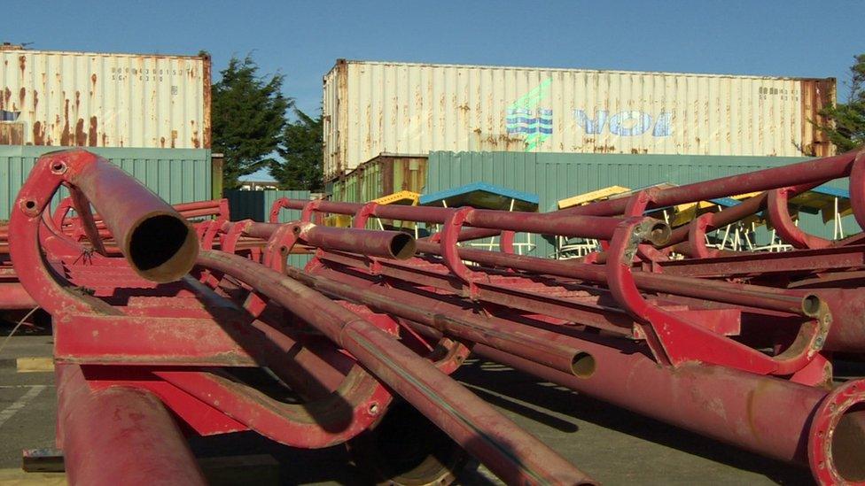 Old track from the Big One rollercoaster at Blackpool