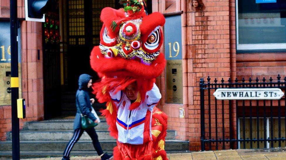 A Chinese lion in Newhall Street