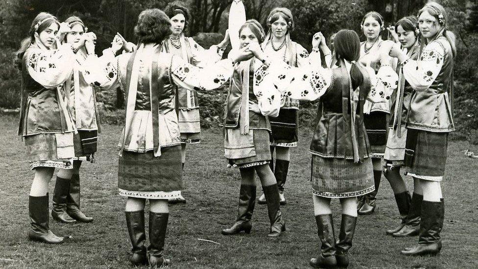 Traditional Ukrainian dance, from the 1960s or 70s, at the Edgerton Hill Ukrainian Community Centre, Huddersfield