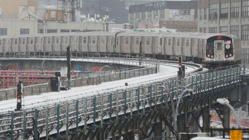 A subway train in New York City. File photo