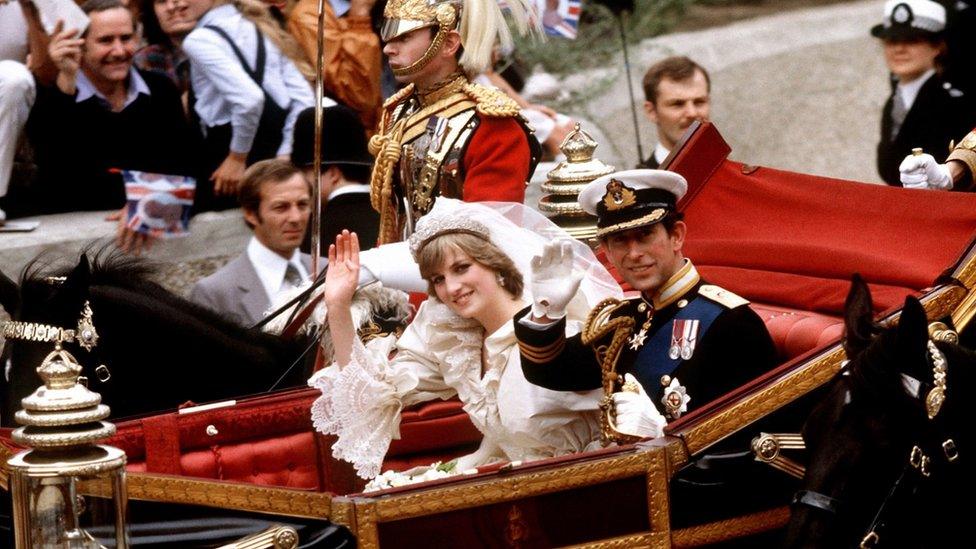 The wedding of Prince Charles and Princess Diana