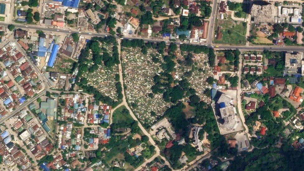 Satellite image of graveyard