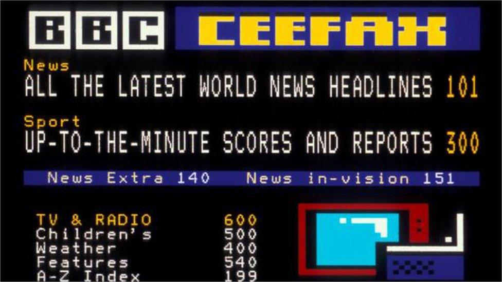 Ceefax screen