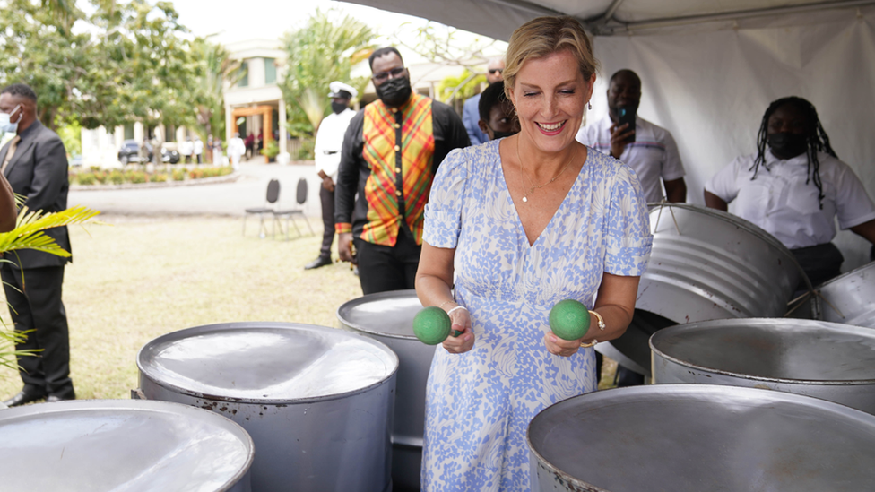 The Countess of Wessex with steel drums