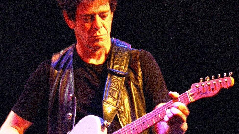 Lou Reed on stage in 1990