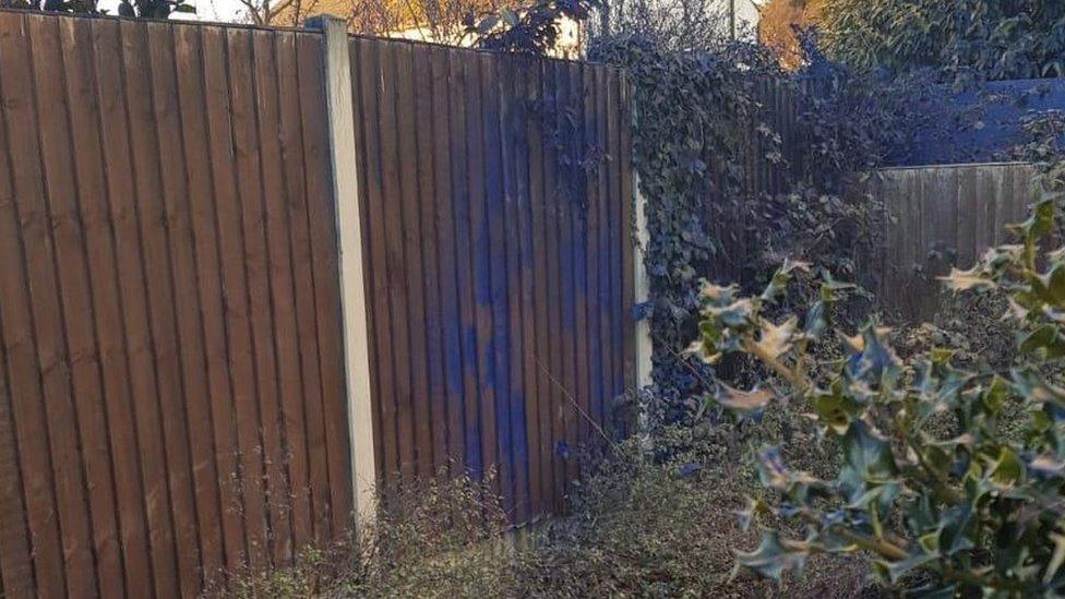 A blue fence