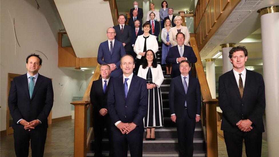 Micheál Martin (centre) unveiled his new Cabinet team on Saturday