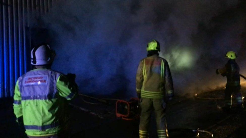 Firefighters at the base of Central Beacons Mountain Rescue Team