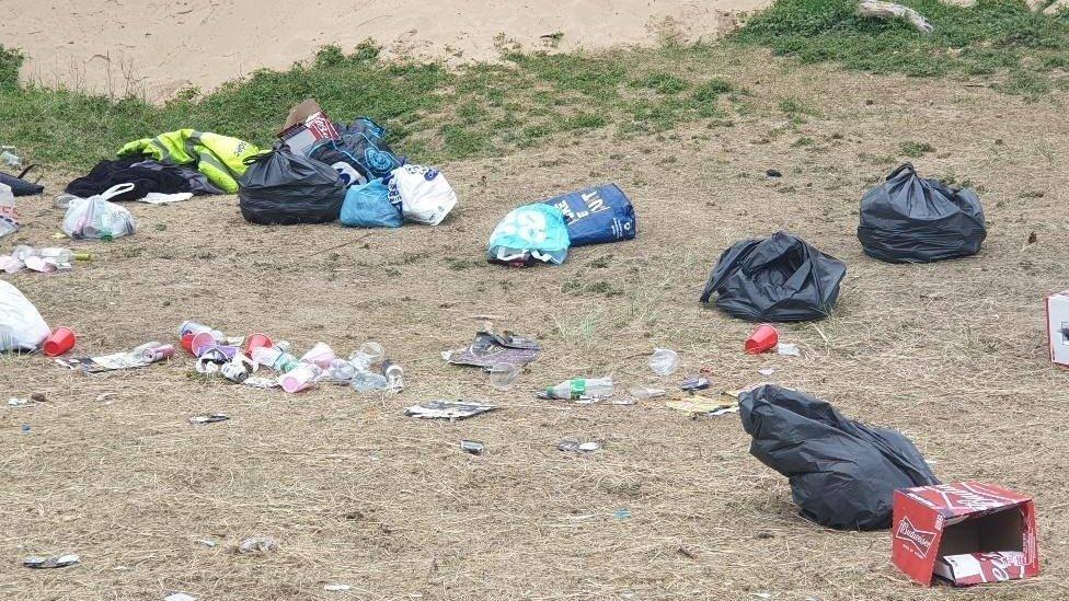 Rubbish on beach