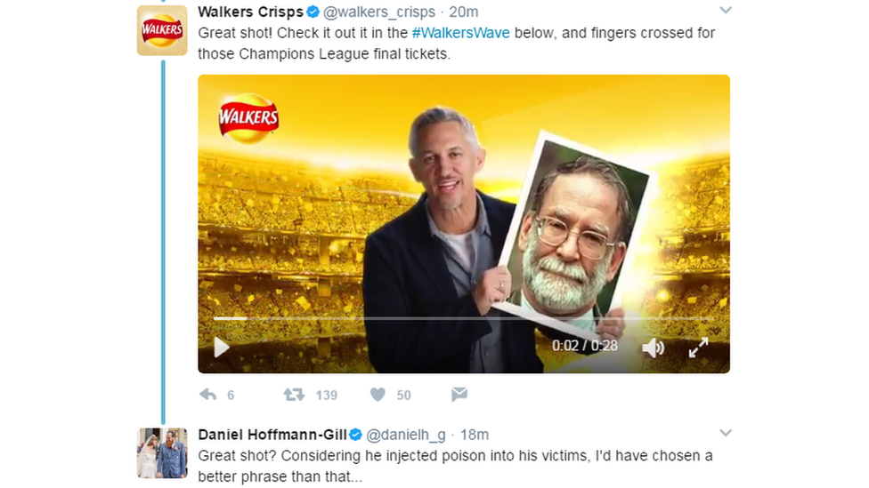 Walkers Crisps twitter video gone wrong