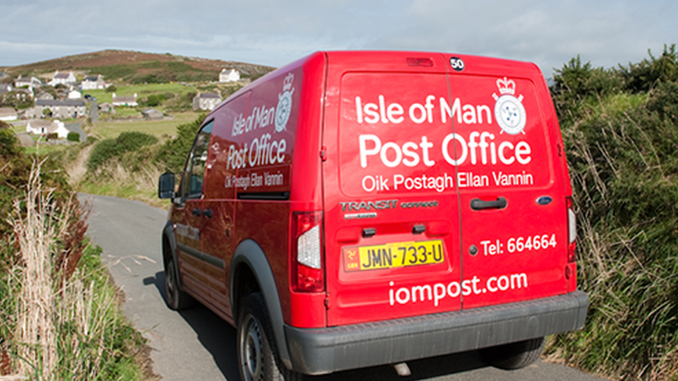 Isle of Man Post Office van at Cregneash