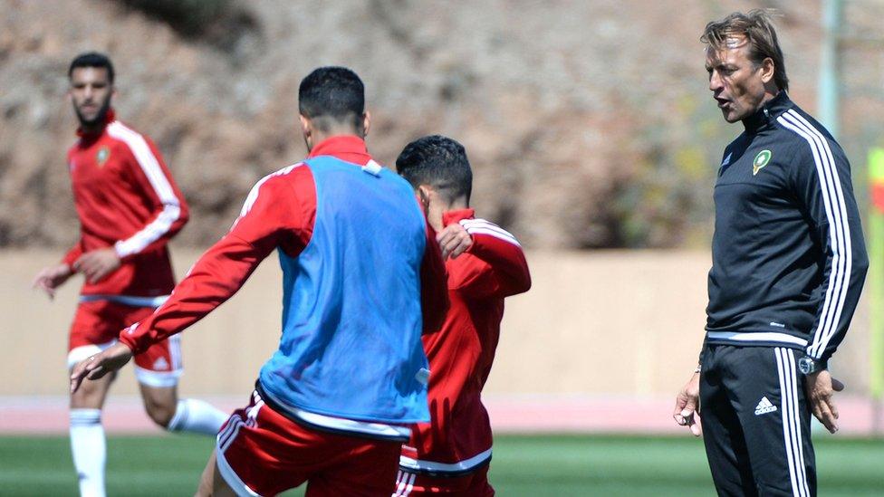 Morocco coach Herve Renard (right) will take on one of his old sides